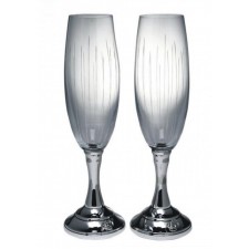 Copas de champagne para novios de PLATA DE LEY con alianzas boda